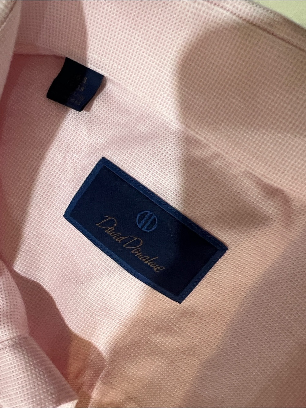 David Donahue Light Pink Textured Button-Down Shirt
